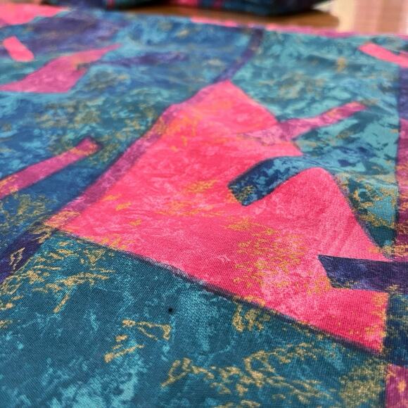 Retro Geometric Pillow Shams 2 Standard Gold Metallic - Picture 3 of 8